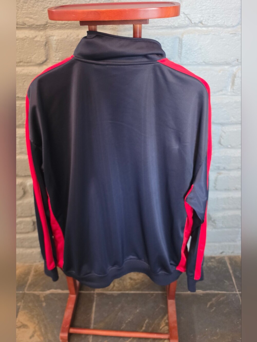 Atlanta Braves Navy Blue & Red Track Warm Up Full-Zip Jacket 3XL MLB - Picture 7 of 8